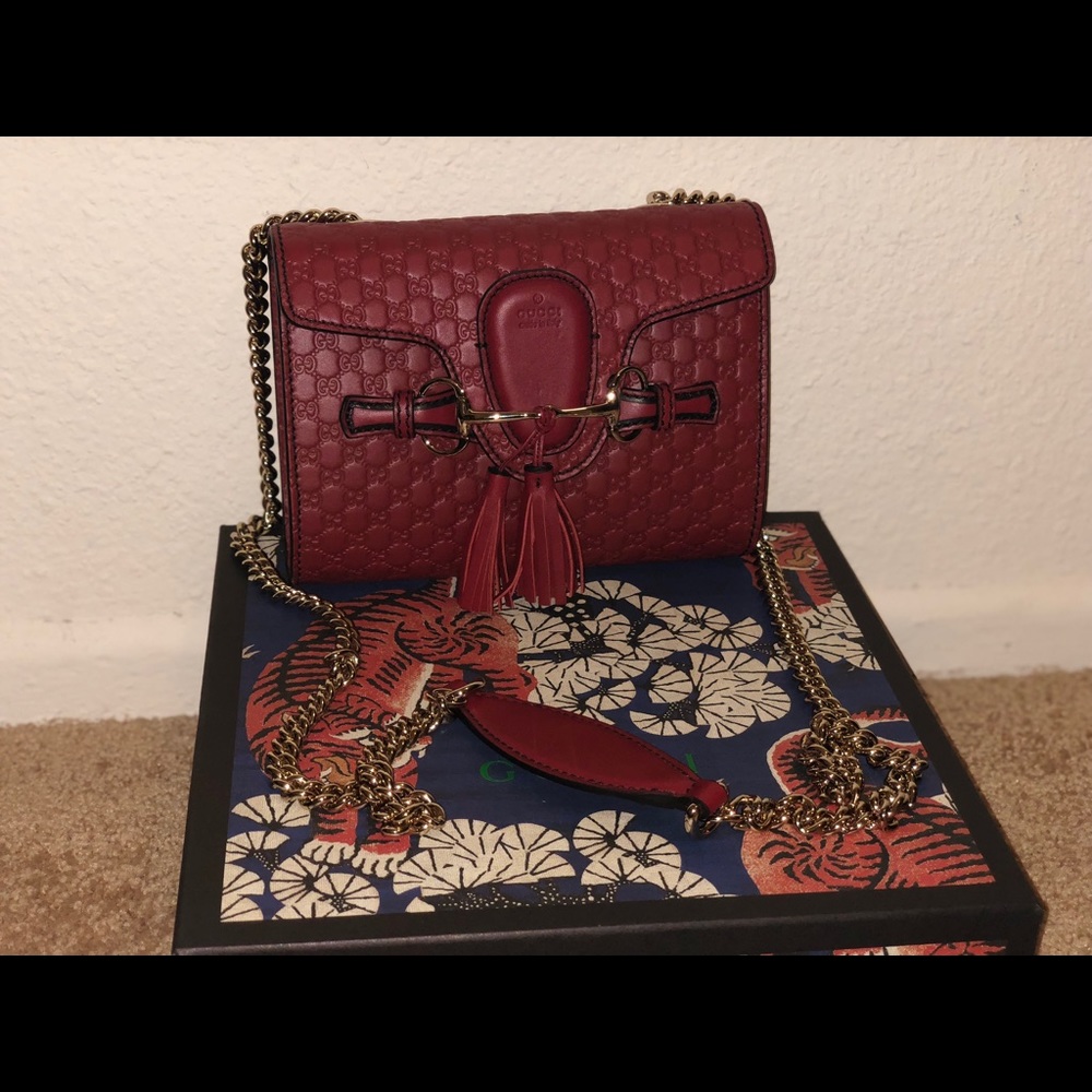 Mini Guccissima crossbody emily bag red